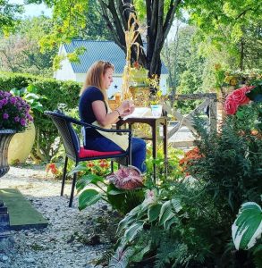 cindi in garden